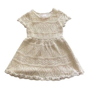 CAT & JACK-CREAM COLOR KNIT DRESS WITH GOLD SHIMMER-SIZE 2T